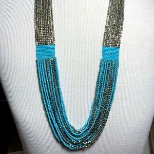 Native American multi strand boho beaded necklace